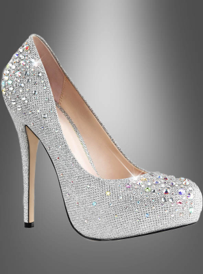 High heels silver glitter size 37 