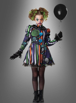 Neon Nightmare Clown Costume Girl 