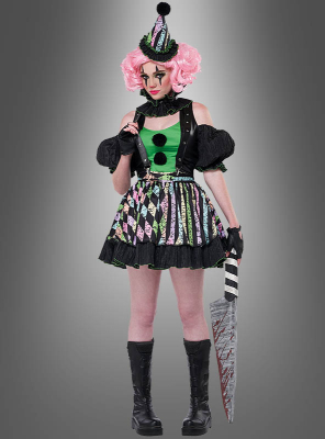 Verrückte Clownfrau Nicky Damenkostüm 