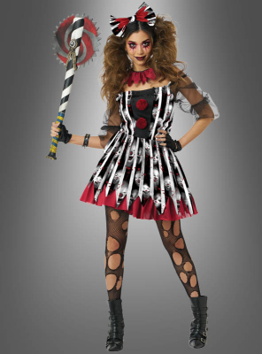 Wilder Horrorclown Damen Kostüm 