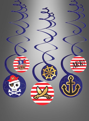 6 x Swirl Pirate Decoration 