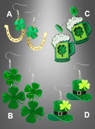 St. Patricks Day Ohrringe Kleeblatt 
