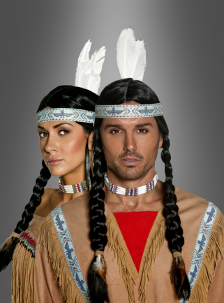 Indianer Perücke deluxe unisex 