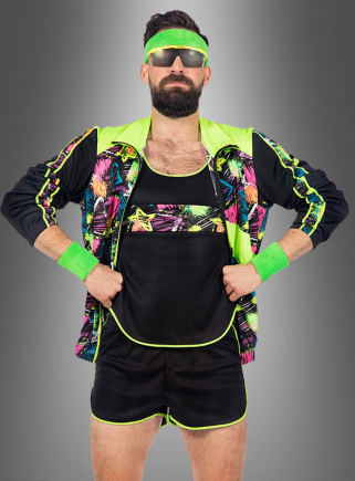 Retro Neon Aerobic Fitness Anzug Herren 
