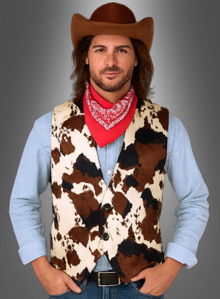 Kuhfell Weste Cowboy Outfit 