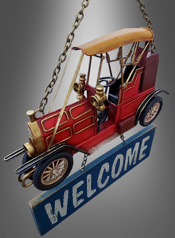 Welcome Vintage Car Sign