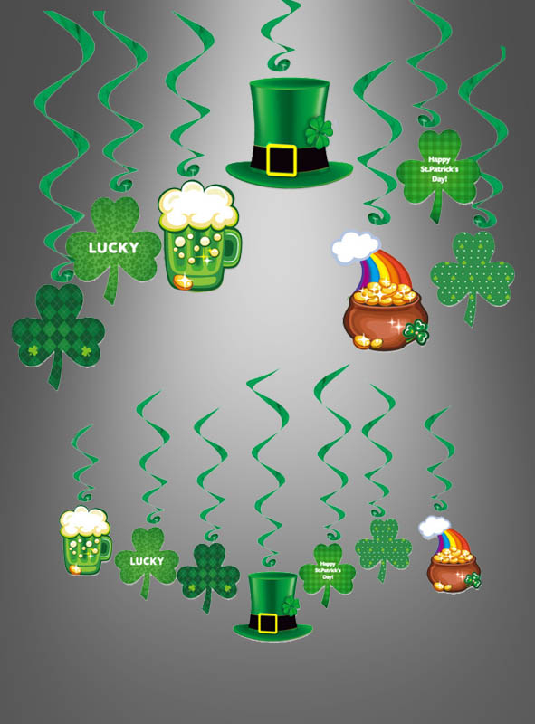 Saint Patricks Day Deco Swirls 14 pcs