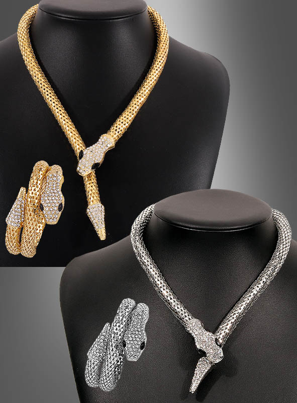 Snake Jewellery Set with Rhinestones