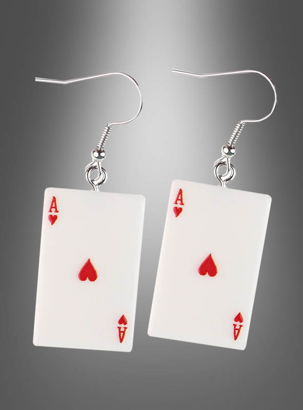 Casino Earrings Ace of Hearts