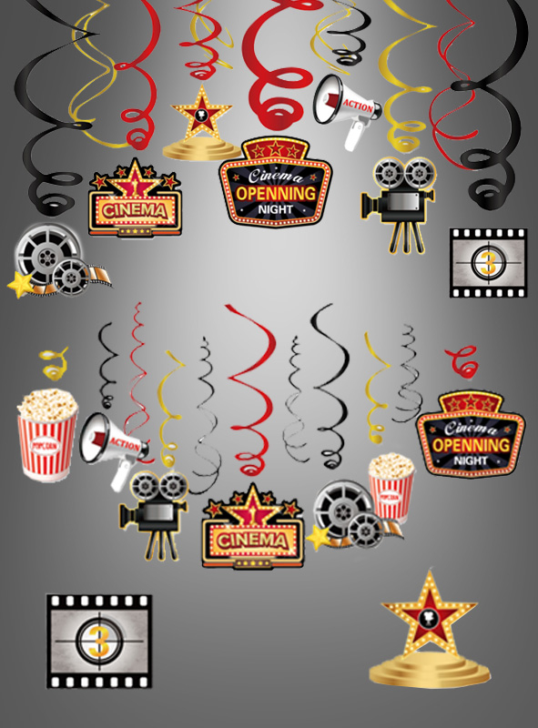 Hollywood Movie Party Swirls Deco Set