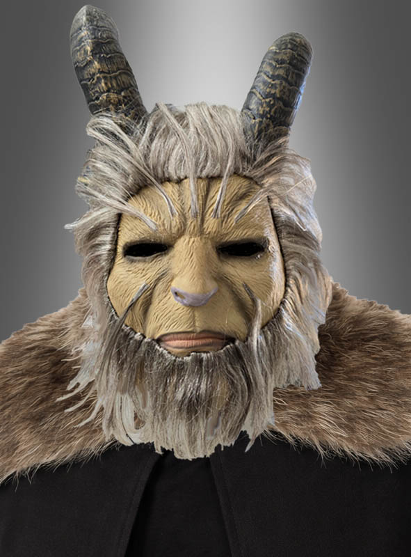 Beast Latex Mask with Horns Adult
