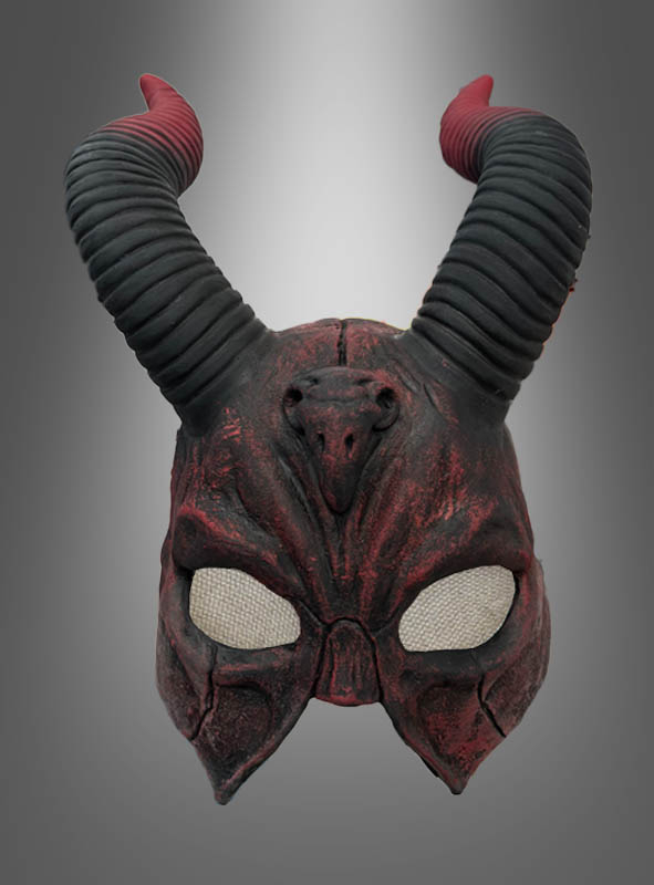 Latex devil mask with horns