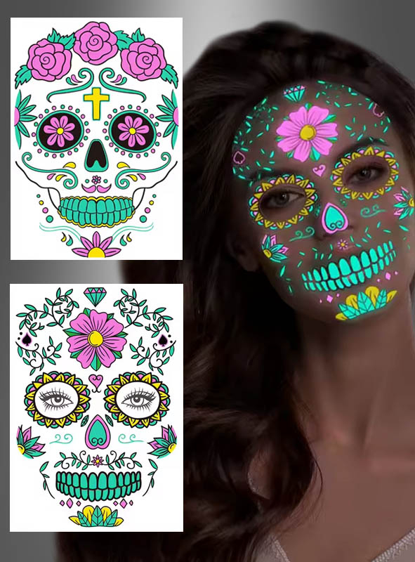 UV Day of the Dead Tattoo