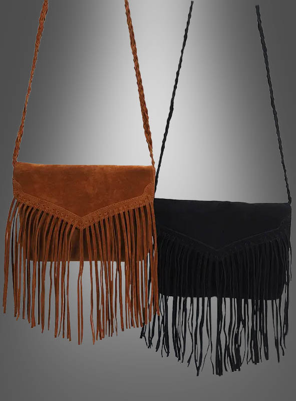 Fringed Hippie Bag brown or black