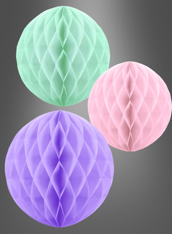 Pastellfarbene Wabenbälle Partydeko 20-40cm