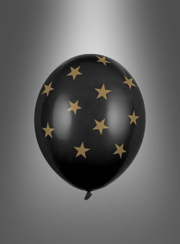 Schwarze Latexballons mit Sternen