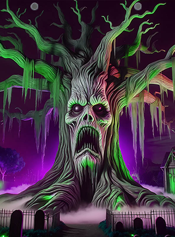 XXL UV ghost tree 250x350cm fabric banner washable