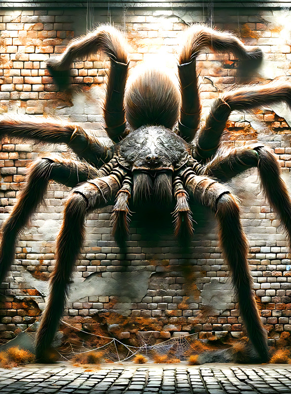 Giant hairy Spider 150x150cm Wall Deco