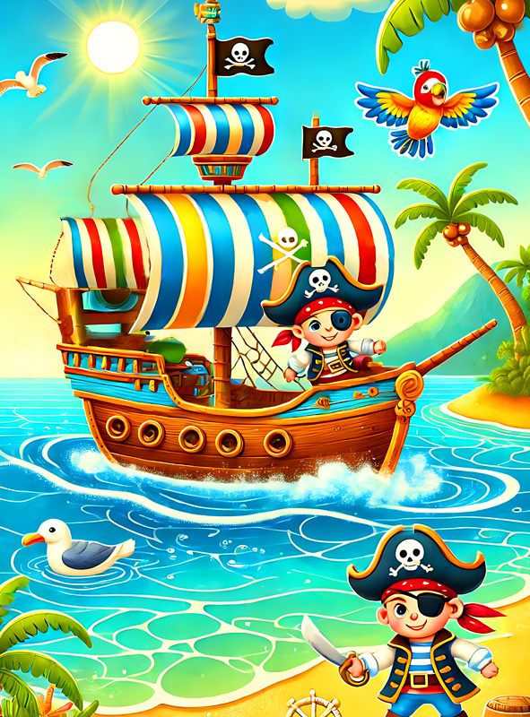 Piraten Stoffhintergrund 120x185cm Deko waschbar