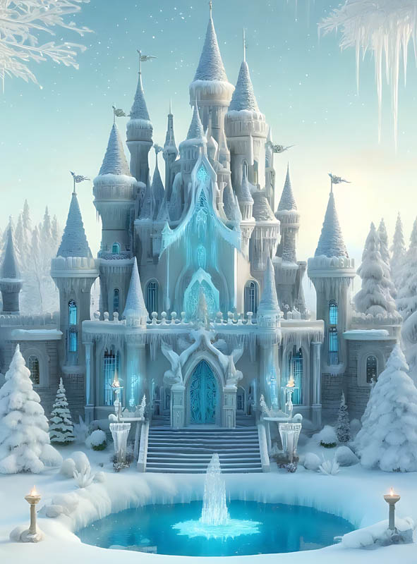Frozen Castle 150x150cm Photo Background