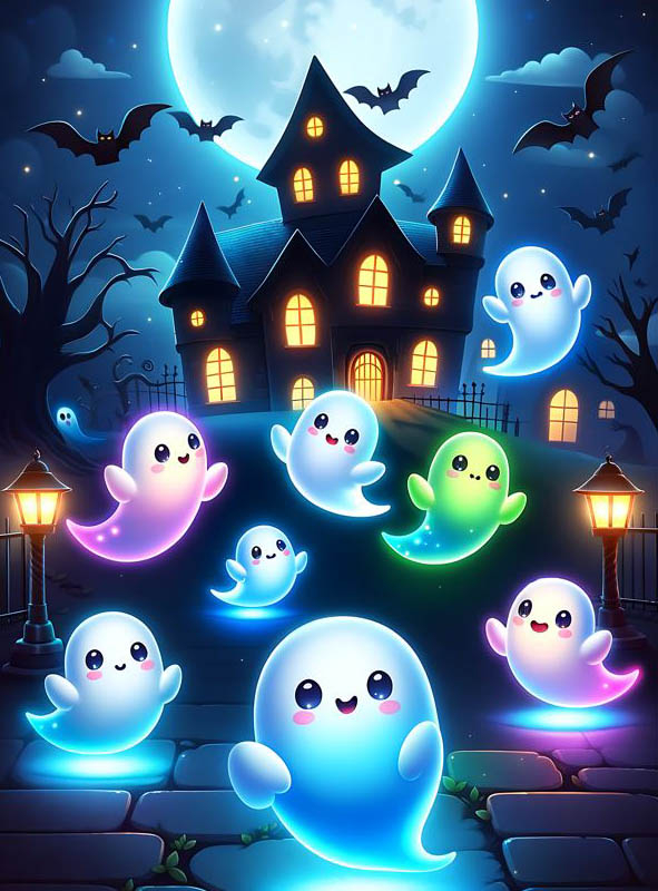 Child friendly Ghosts 120x185cm Halloween Deco