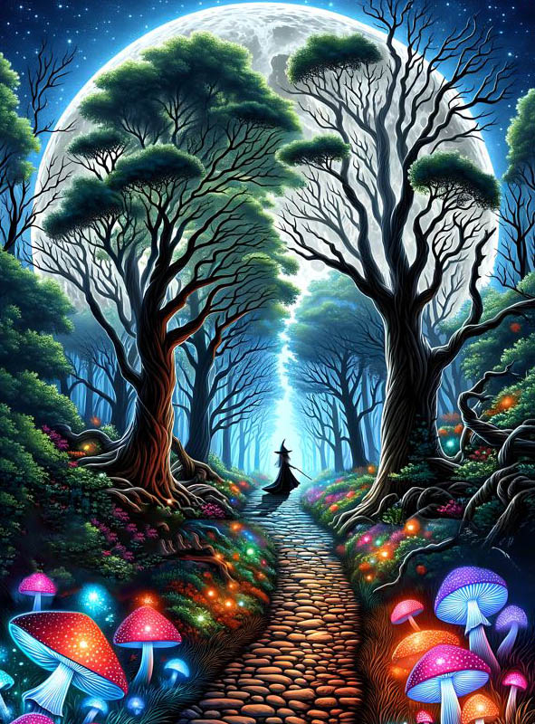 Magic Forest Path UV Wall Deco 120x185cm