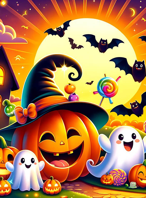Halloween Pumpkin Background 150x200cm for Kids
