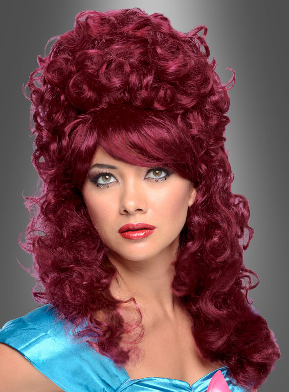 Curly Burlesque Wig dark red