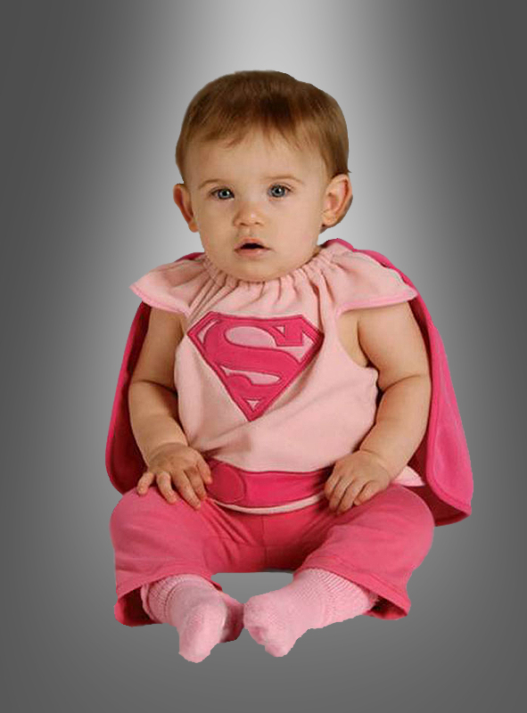 Supergirl rosa Baby-Kostüm