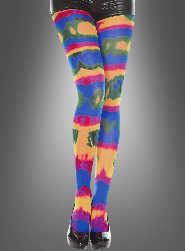 Rainbow tie dye Opaque Pantyhose 
