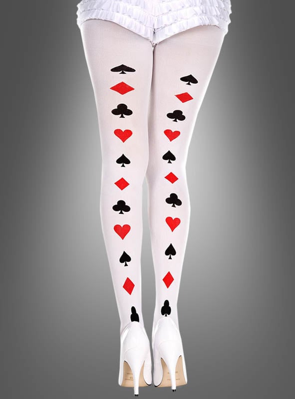 Poker Cards Backseam Pattern Pantyhose