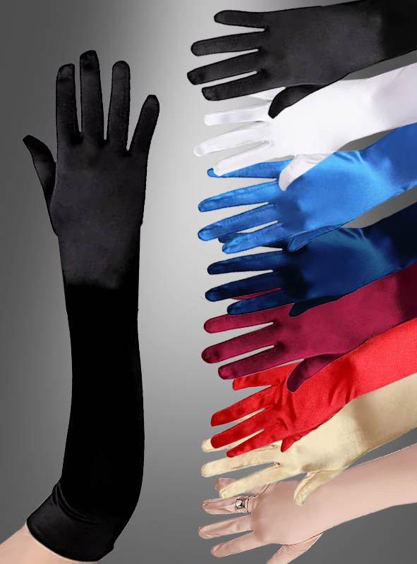 Long Satin Gloves various Colours