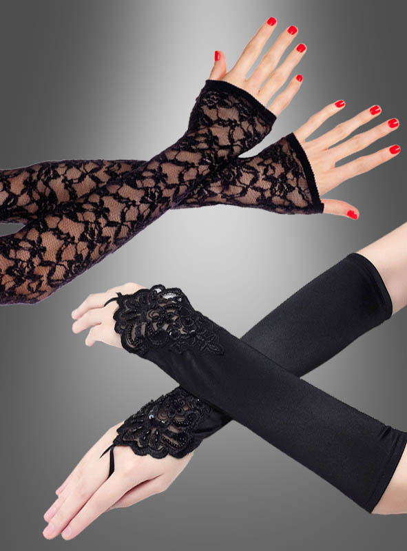 Long black gloves shop