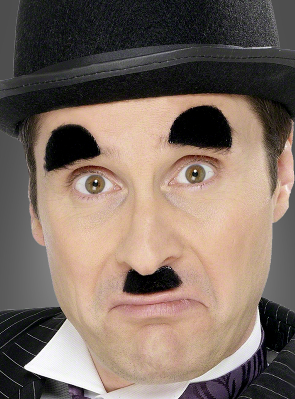 Stummfilmstar Bart und Augenbrauen Set