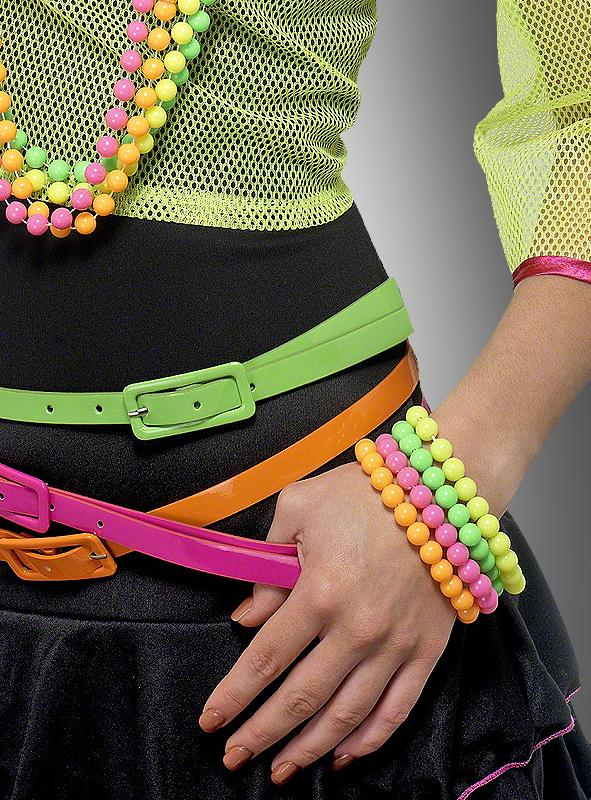 Neon beaded Bracelets 80s