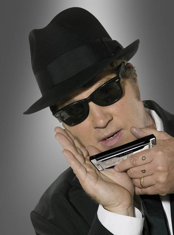 Blues Brothers Set Hut und Brille Kostümset für Fasching Kostüm #5715