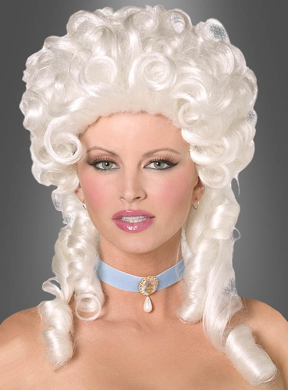Baroque wig ladies white Kostumpalast