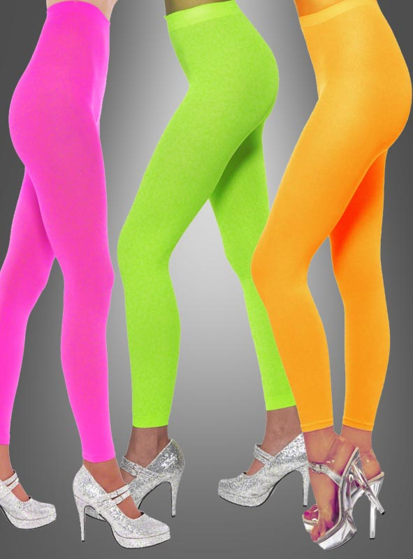 Neon Leggings Footless Tights Kostümpalast.de