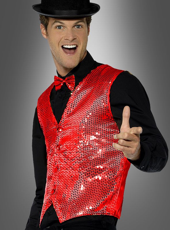 Vest red with Sequins