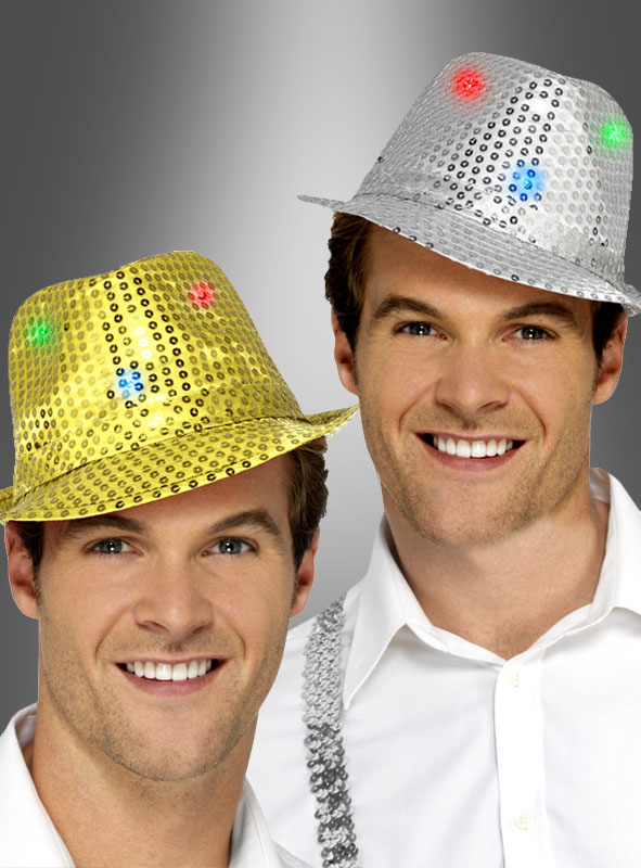 Sequin hat silver or gold light up