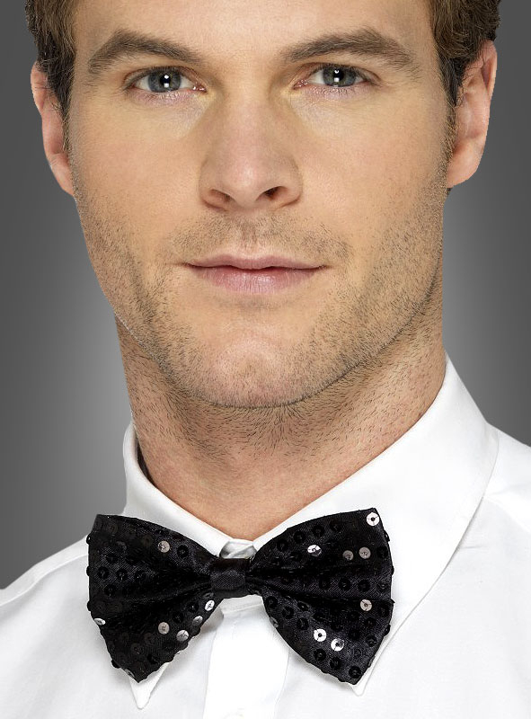 Black Sequin Bow Tie