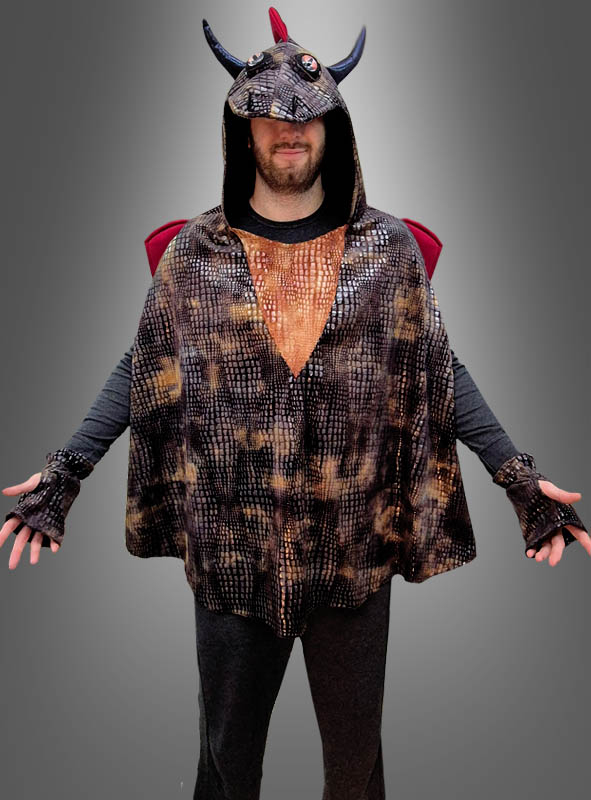 Black Dragon Poncho Costume Adult