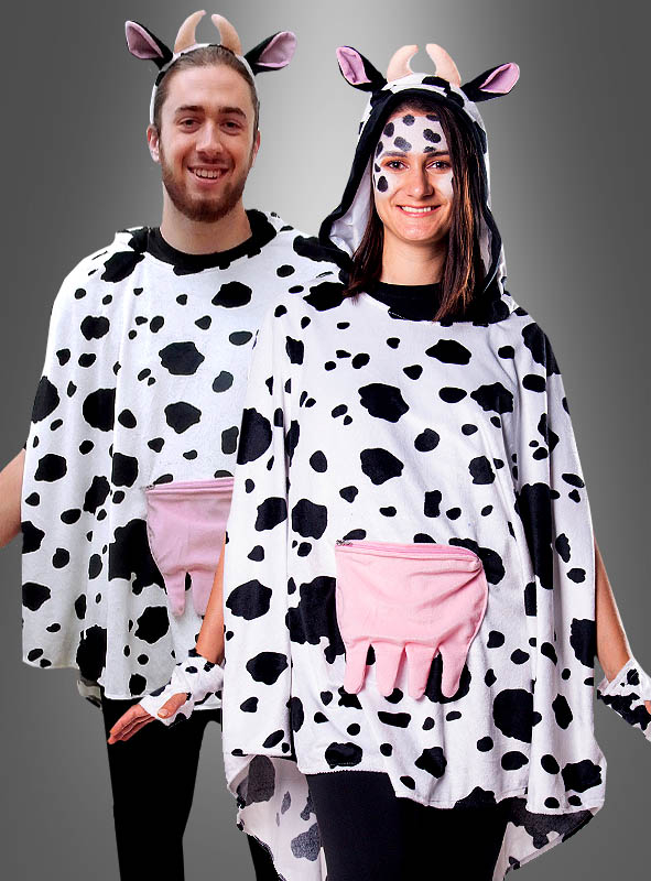 Kuh Poncho aus Plüsch mit Eutertasche S-XXXL