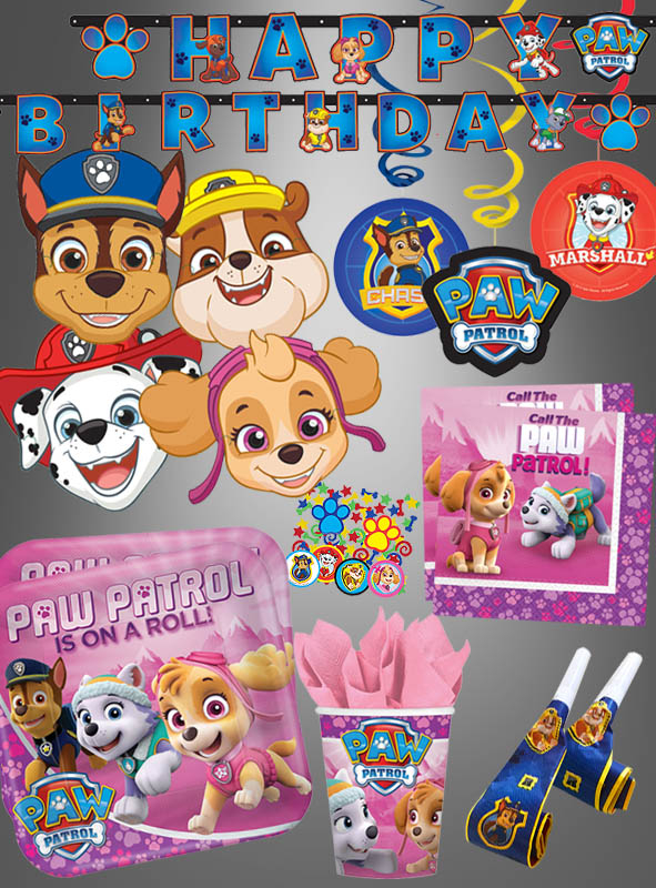 Mädchen Partydeko Paw Patrol pink 61 Teile