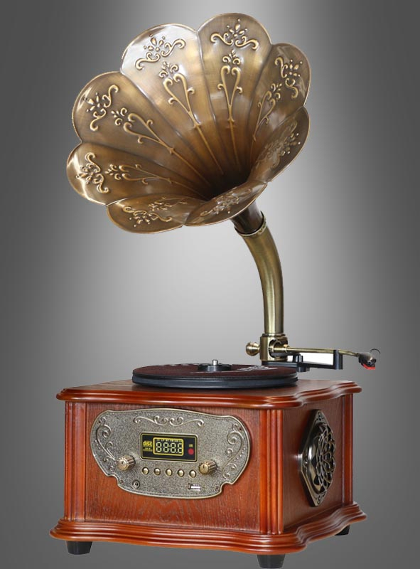 Grammophon 57 cm mit Bluetooth USB Radio Vinylplatten