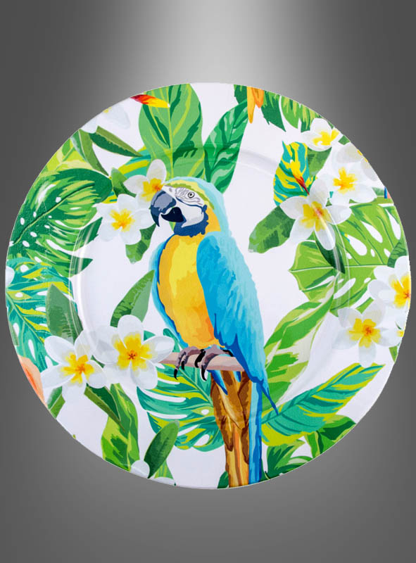 Deco Plate Parrot for a Tiki Bar Hawaii Party Event