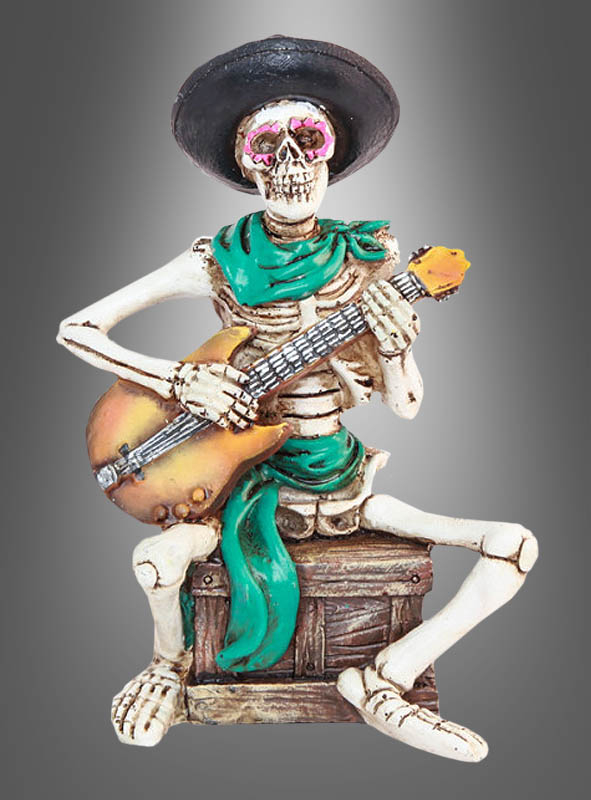 Skelett Mexikaner mit Gitarre Dekofigur Tag der Toten