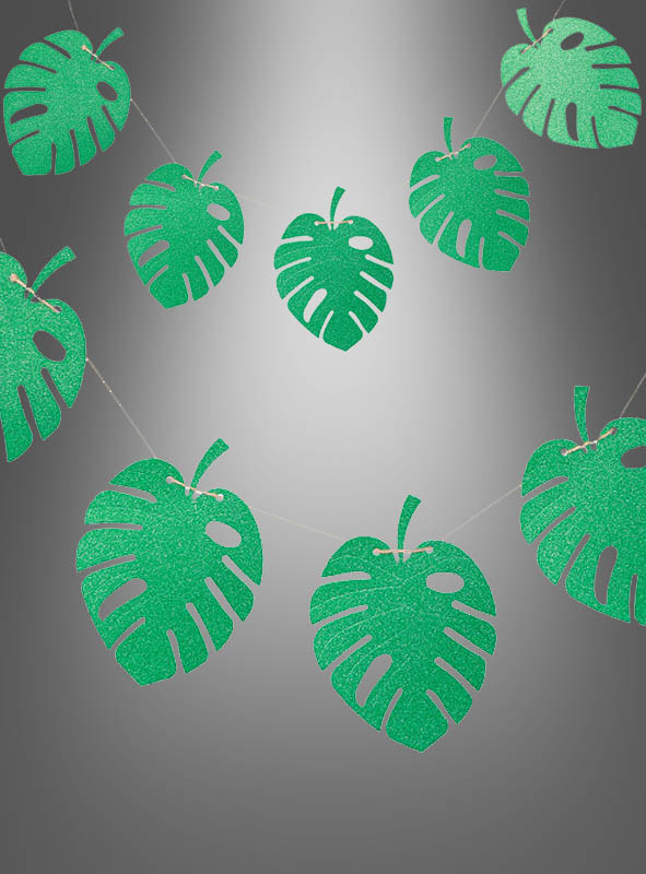 Tropical Leaves Glitter Garland 3 Meters