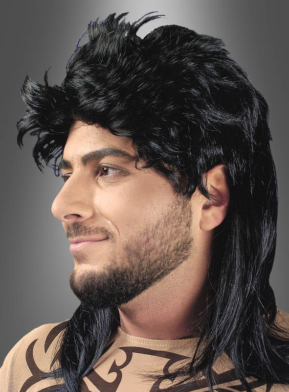 80s Mullet Wig for Men black 80s Mullet Wig for Men black