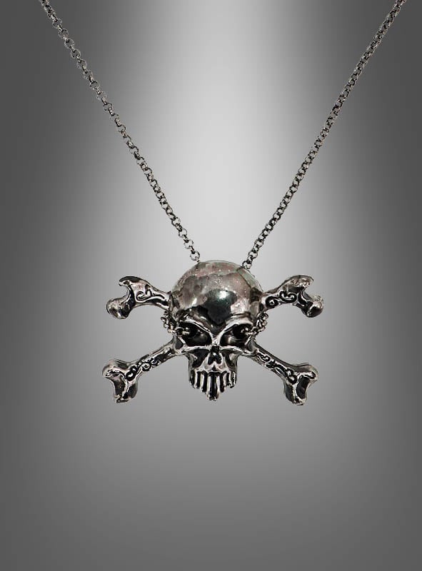 Pirate Skull Necklace anthrazit buy here at » Kostümpalast